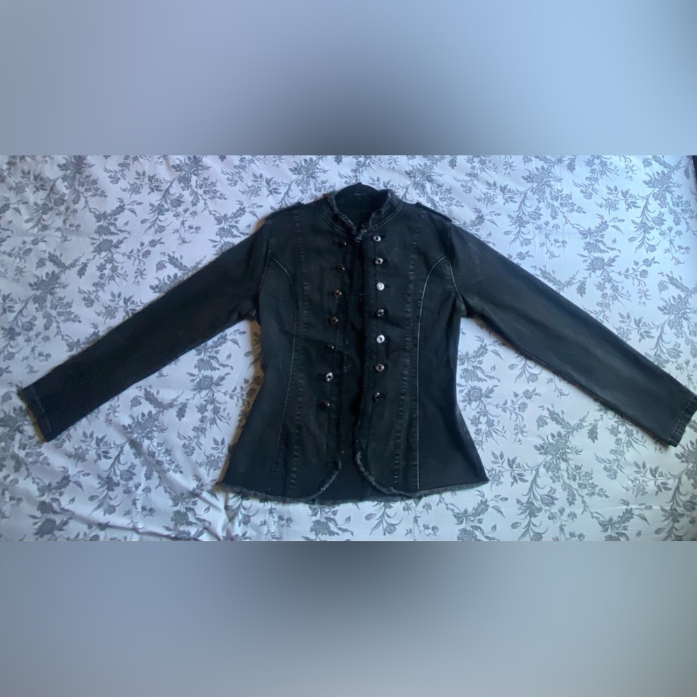 luvamia Women's Open Front Long Sleeves Work Blazer Casual Buttons Jacket Suit